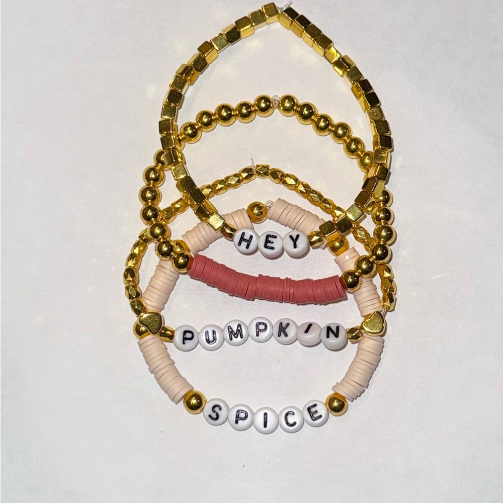 Gold and Beaded Bracelet Set
